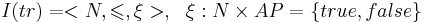 I(tr) = <N, \leqslant, \xi>, ~~ \xi: N \times AP = \{true, false\}